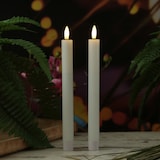 thumbnail of LED Stabkerzen Tafelkerzen Dinner Spitzkerzen rustikal 24cm weiß 2St