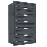 thumbnail of AL Briefkastensysteme 6 Fächer Premium Unterputz Briefkasten Anlage RAL 7016 Anthrazit Grau, Post A4, modern, wetterfest, Artikelnummer: 132P6U1P7016