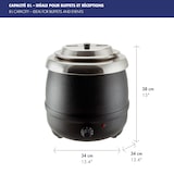 thumbnail of Louis Tellier - Marmite à soupe bain-marie noire - 8 L - N8060