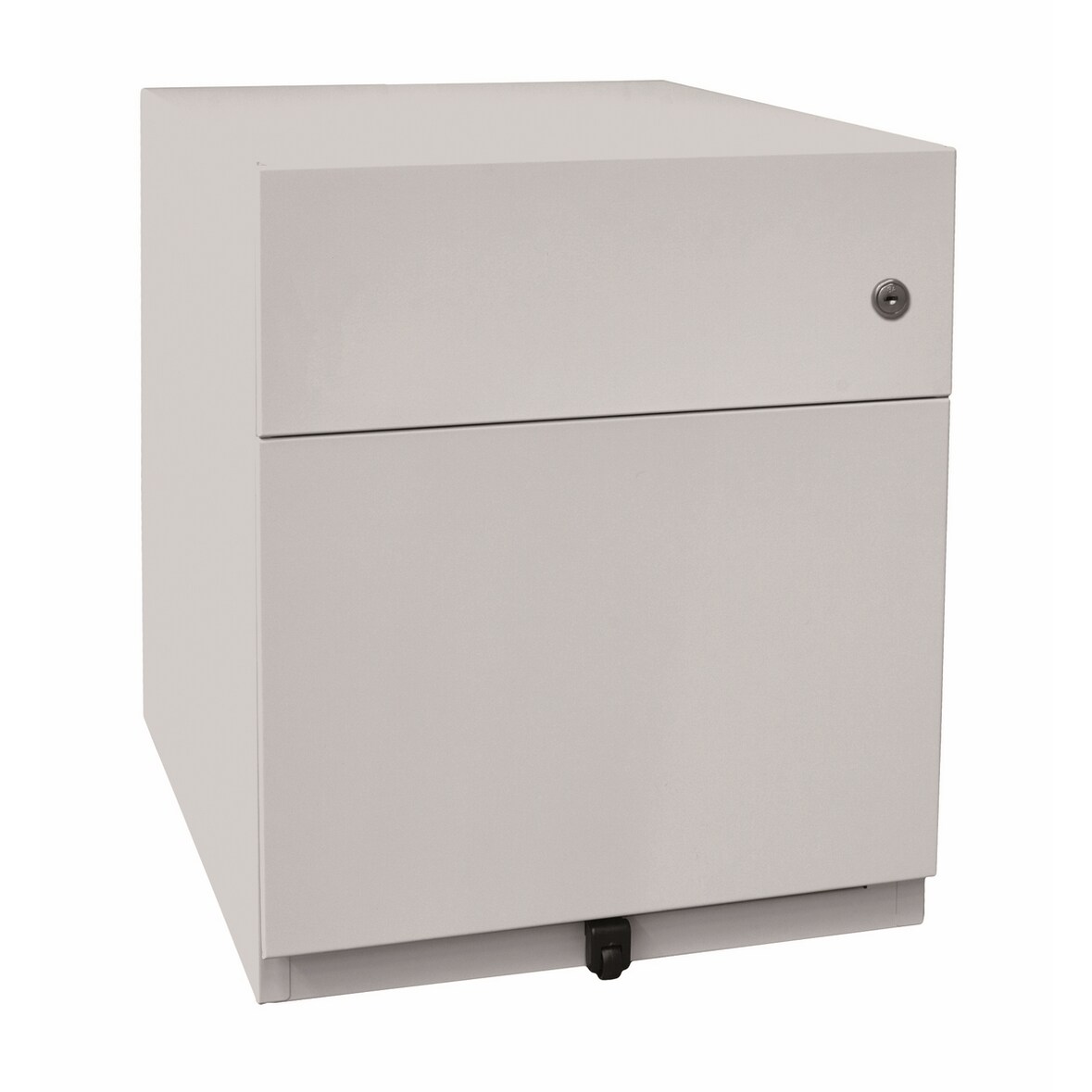 BISLEY Note Rollcontainer mit 2 Schüben aus Metall abschließbar in lichtgrau - Bürocontainer mit Universalschublade & Hängeregistratur, Container mit