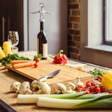 thumbnail of Bambus Schneidebrett - 49x37x8 cm mit Edelstahl Auffangschale - Holz Brett Natur