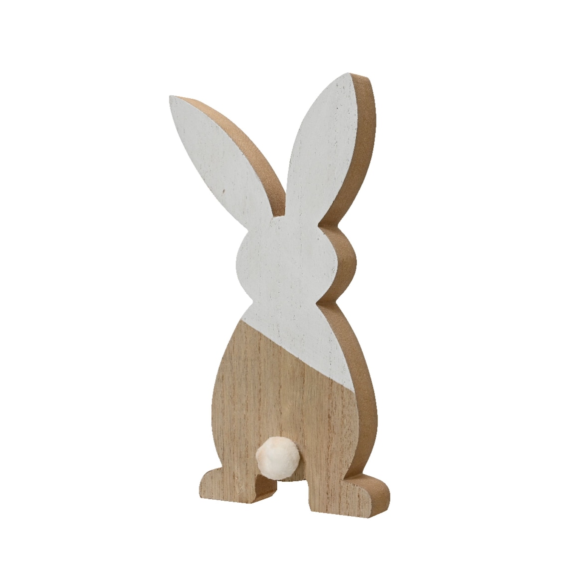 Dekofigur Osterhase 29,5cm Holz Dekohase Holzfigur Osterdeko Tischdeko Ostern Frühlingsdeko Holzdeko Osterschmuck Hase Figur Natur Weiß