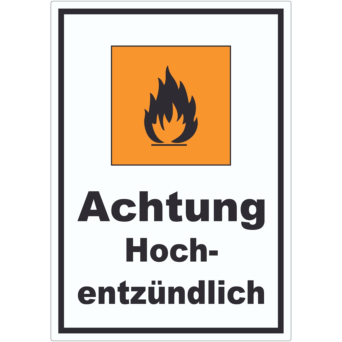 Aufkleber Gefahrensymbol Hochentzündlich Flamme A2 (420x594mm)
