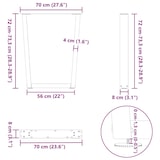 thumbnail of vidaXL Esstisch Beine V-Form 3 Stück Anthrazit 70x(72-73,3) cm Stahl