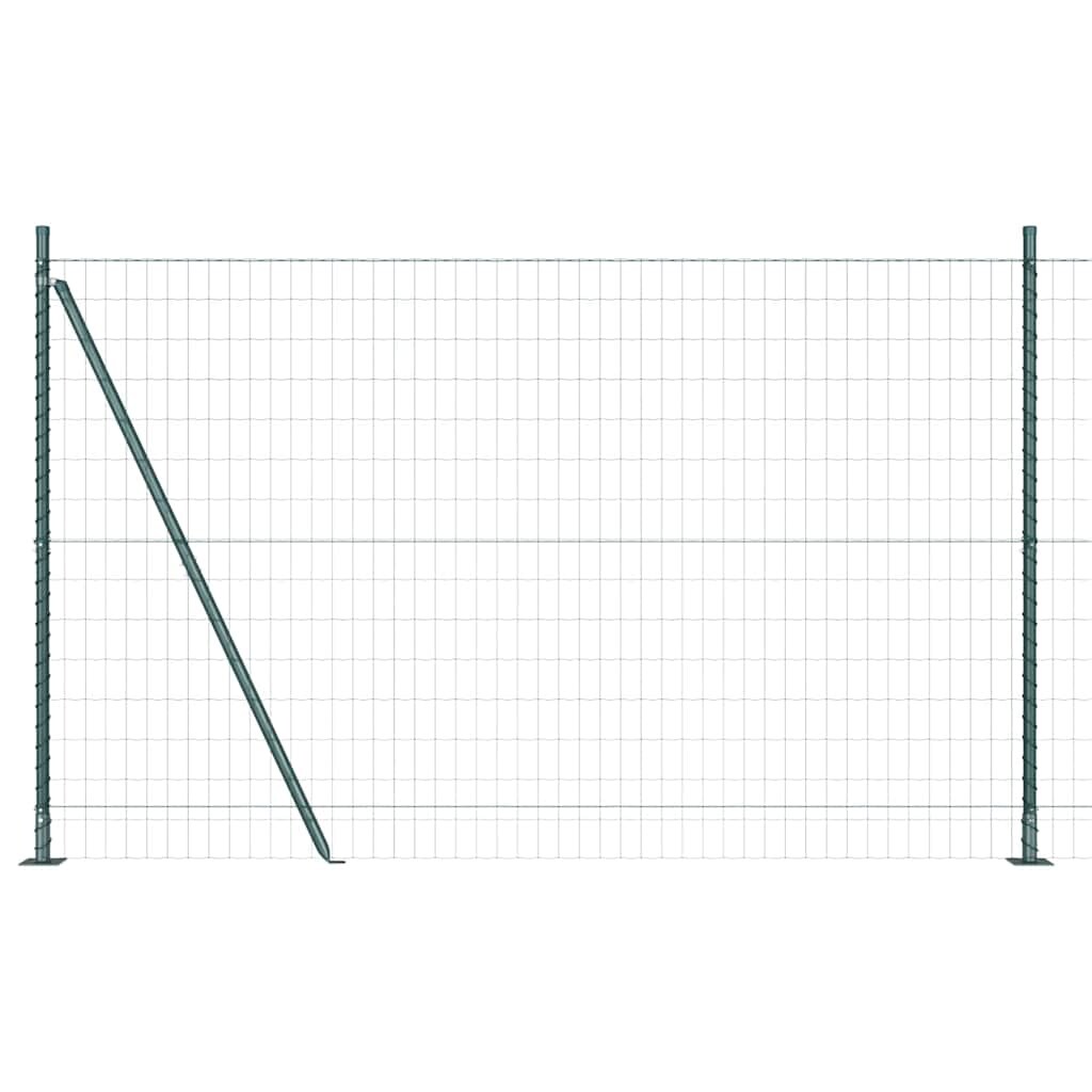 vidaXL Zaun mit Pfosten Grün 1,2 x 25 m Stahl und PVC