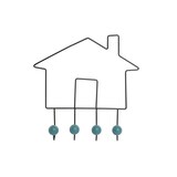 thumbnail of perchero pared metal madera 39,5x8x39,5 casa negro