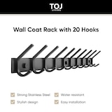 thumbnail of TOJ Living Wandkapstok – 20 haken – 78 cm – RVS – Mat zwart – Muurkapstok
