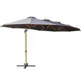 thumbnail of Parasol déporté rotatif 360° 3 têtes (4,5 x 2,65 m) + housse gris