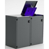 thumbnail of Mülltonnenbox BOXXI mit Kippdeckel 2x240L, Aluminium in RAL-7016 Mülltonnenhaus, Mülltonnenverkleidung