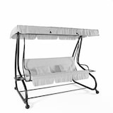 thumbnail of Dondolo 3 Posti Reclinabile Tettuccio Parasole Regolabile Cuscini Imbottiti Diventa Letto Struttura Robusta In Acciaio 200 x 120 x 160 cm Grigio