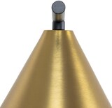 thumbnail of Wohnzimmerlampe – LED-Wandleuchte für den Innenbereich mit schwarzer Metallfassung und messingfarbenem Lampenschirm
