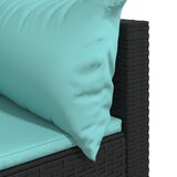thumbnail of vidaXL Garten-Ecksofa mit Kissen Schwarz Poly Rattan