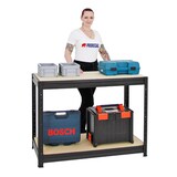 thumbnail of PROREGAL Mega Deal | 4x Schwerlastregal Big Elephant M & 1x Höhenverstellbare Werkbank Slim Dino| Fachlast bis zu 600kg | Schwarz | Stecksystem