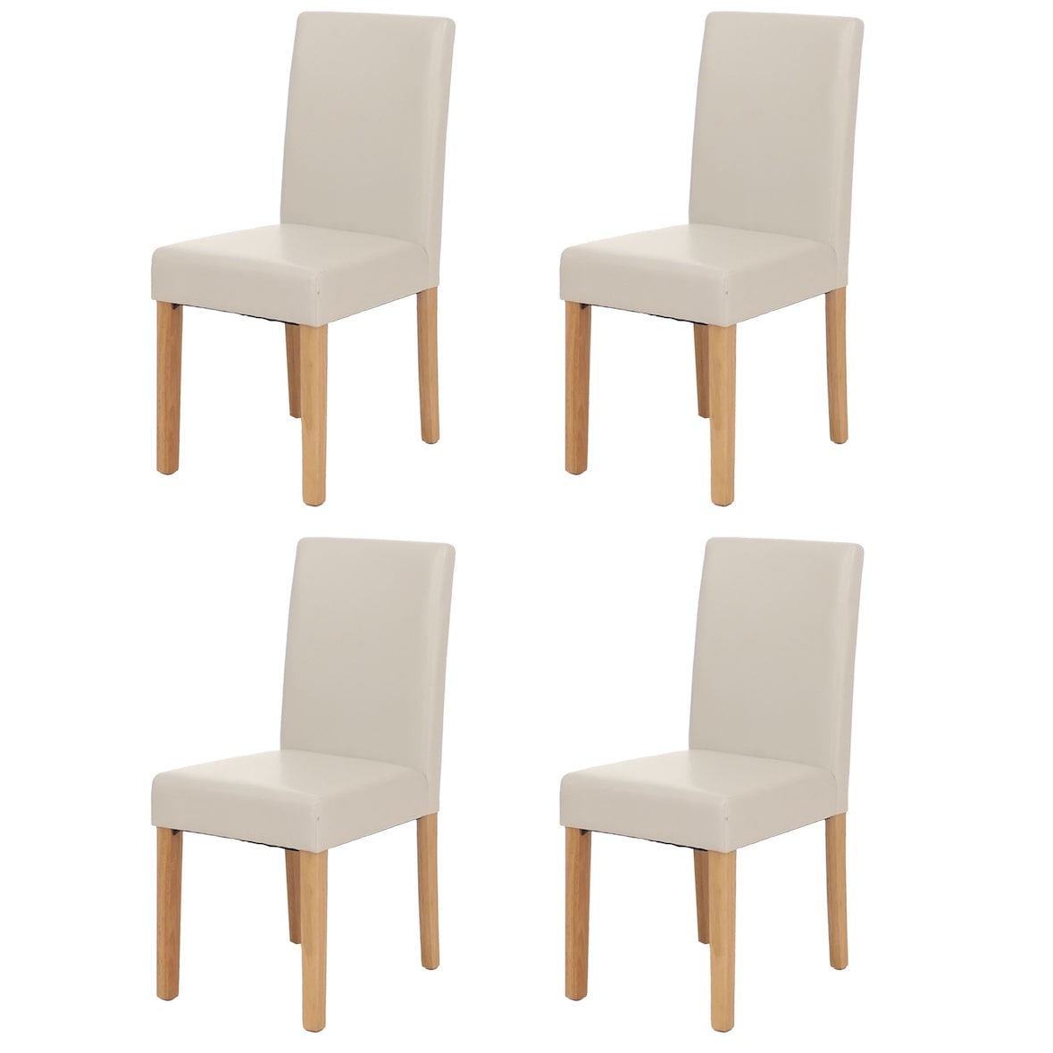 Set di 4 sedie per sala da pranzo Sedia Sedia da cucina Littau certificata MVG ~ similpelle, gambe bianche chiare