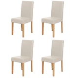 thumbnail of Set di 4 sedie per sala da pranzo Sedia Sedia da cucina Littau certificata MVG ~ similpelle, gambe bianche chiare