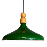 thumbnail of Bamyum Champion Holz Metall E27 Moderne Grün Pendellampe