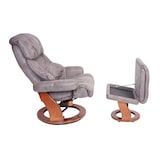 thumbnail of MCA Relaxsessel Calgary XXL, TV-Sessel Hocker, 180kg belastbar Stoff/Textil ~ dunkelgrau, Gestell Walnuss-Optik