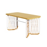 thumbnail of Merax Gartenmöbel Set 6-Sitzer, Outdoor Essgruppe mit Tisch und Stühlen, WPC Tisch Holzoptik, Eisengestell weiß, PE Rattan