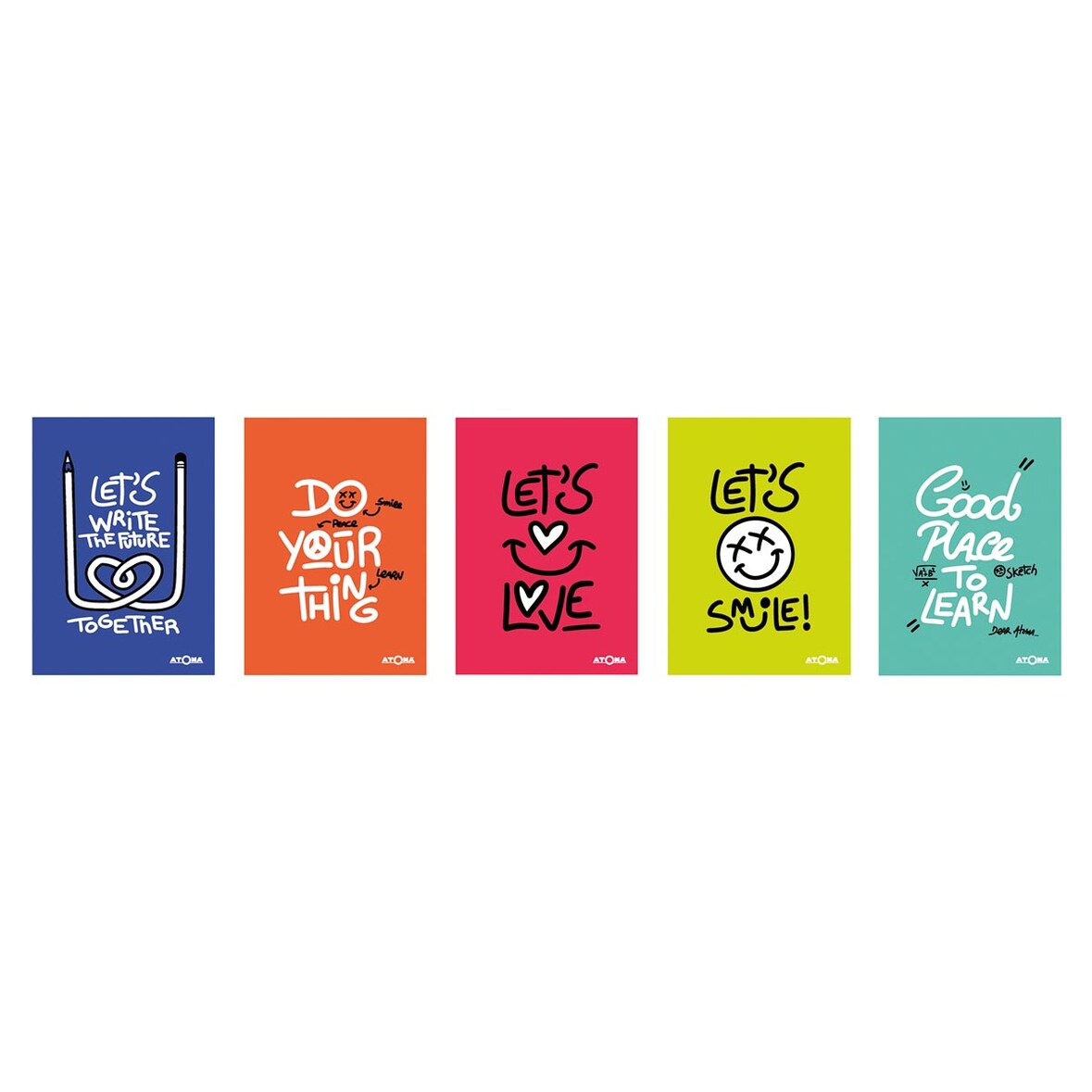 Atoma Writings schrift, ft A5, 144 bladzijden, geruit 5 mm, Pak van 10