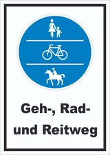 thumbnail of Schild Geh-, Rad- und Reitweg A2 (420x594mm)