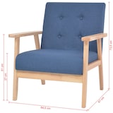 thumbnail of Helloshop26 - Sessel Stuhl Lounge-Sessel Design-Club-Sofa Wohnzimmer blauer Stoff 1102118/3