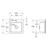 thumbnail of Villeroy&Boch Spülbecken, Küchenspüle Subway Style 50 S Steam 500x510mm, Unterschrankbeite 50cm