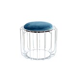 thumbnail of Beistelltisch / Pouf Corette 100 Petrol / Silber