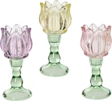 thumbnail of 1 Teelichthalter 7x16cm Glas - Teelichtglas im Blumendesign Glasblume Teelichter Windlicht Kerzenhalter Tischdeko Kerzenglas Hochzeitsdeko Osterdeko