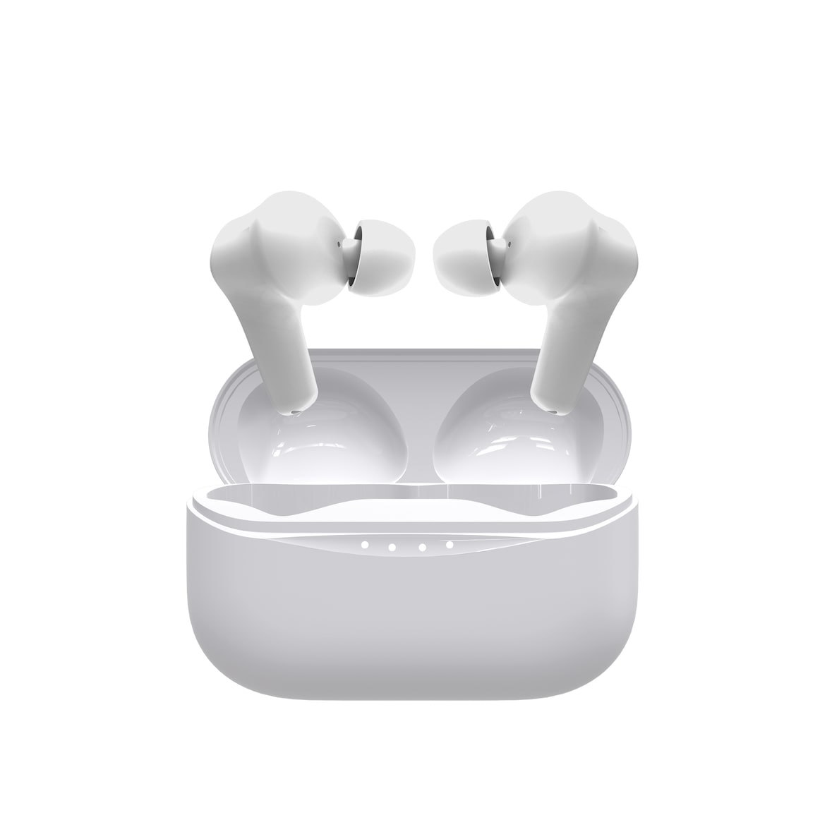 True Wireless Comfort Pair Cuffie Bluetooth bianche Powerbank, 10 ore di riproduzione aggiuntiva Cuffie Bluetooth