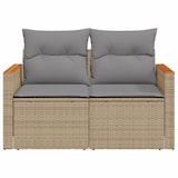 thumbnail of vidaXL Gartensofa mit Kissen 2-Sitzer Beige Poly Rattan