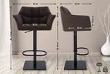 thumbnail of CHEFGASTRO 2er Set Barhocker PHILADELPHIA Stoff Schwarz HxBxT 88x64x45cm Stoff Braun Barstuhl