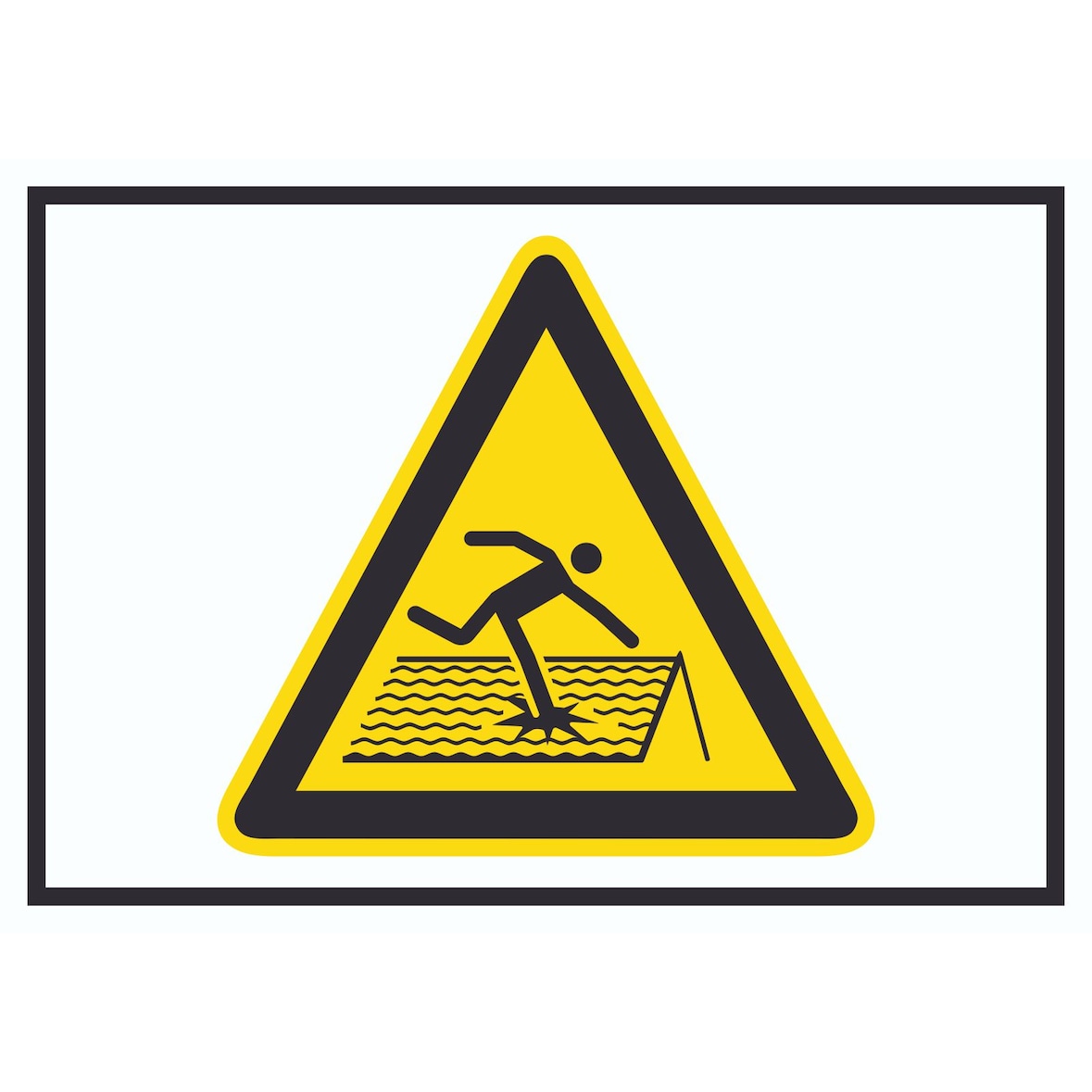 Achtung Nicht trittsicheres Dach Symbol A0 Rückseite selbstklebend Schild