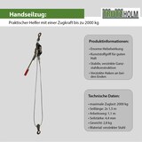 thumbnail of Handhebelseilzug Seilwinde Flaschenzug Hebezug Seilzug 2000 kg kraftvolle Übersetzung