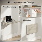 thumbnail of Wandklapptisch 16x60x40 cm platzsparender Klapptisch in Eiche, schwebende Wandkonsole für Homeoffice Küche Flur, vormontiert, 8 kg belastbar