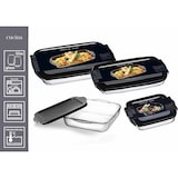 thumbnail of Auflaufform Ofenform 1.95 Liter Glas eckig mit Deckel H 5 x B 20 x L 34 cm