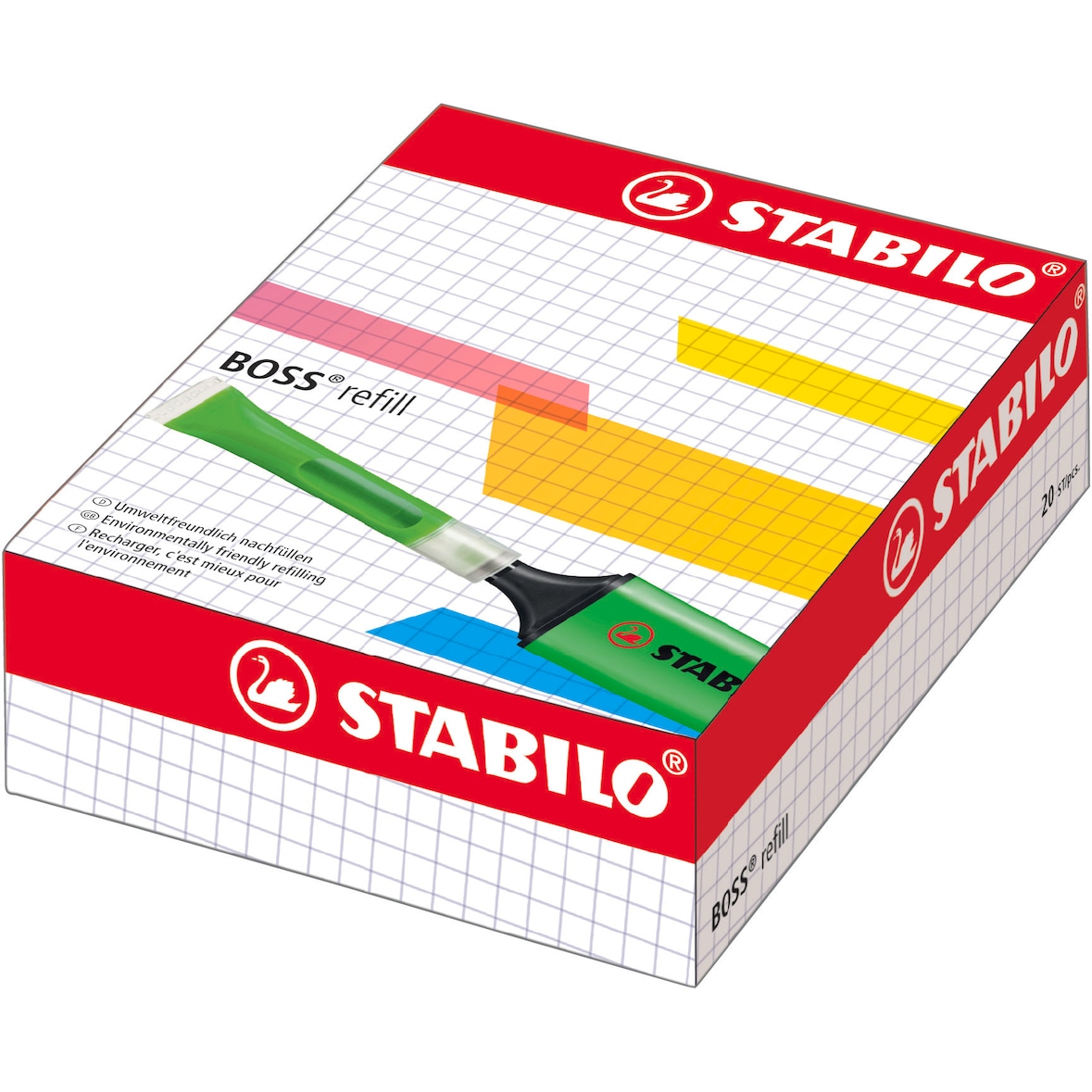 STABILO 20 recharges BOSS ORIGINAL coloris panachés