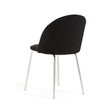 thumbnail of Set aus 2 Innenstühlen aus Samt, gepolstert, mit Metallbeinen, elegantes Design für Esszimmer, Bar und Restaurant – Sara – Schwarz/Silber