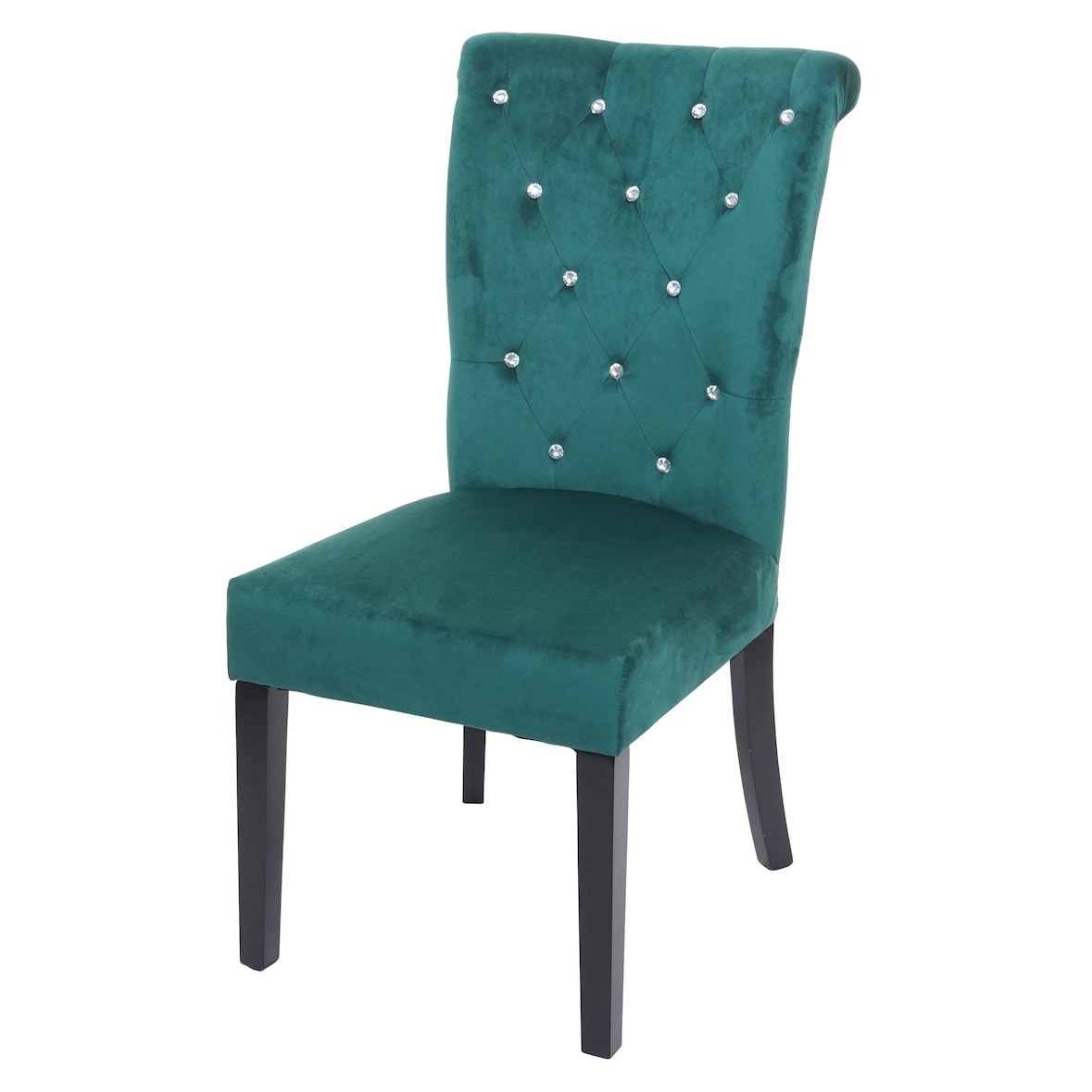 Sedia per sala da pranzo soggiorno HWC-D22 100x51x64cm velluto verde