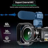 thumbnail of Caméscope Numérique 4K Ultra HD 13MP Avec Vision Nocturne, WiFi, Microphone Noir YONIS