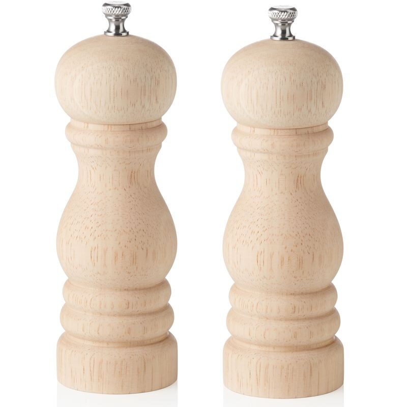 Salzmühle und Pfeffermühle natur lackiert, 15 cm, Holz, Classic Mill 2 tlg. Set