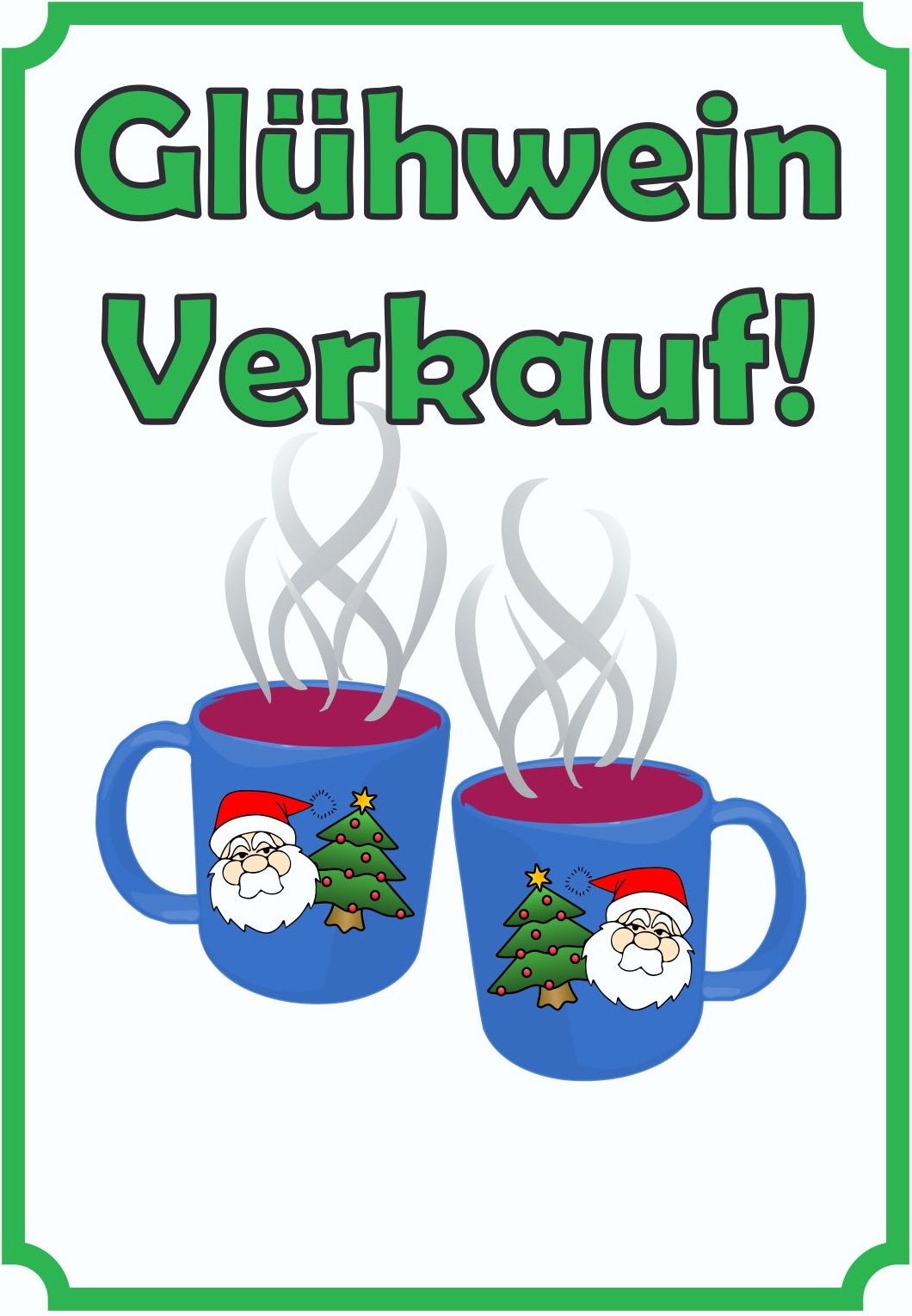 Glühwein Verkaufsschild Schild Hochkant A4 (210x297mm)