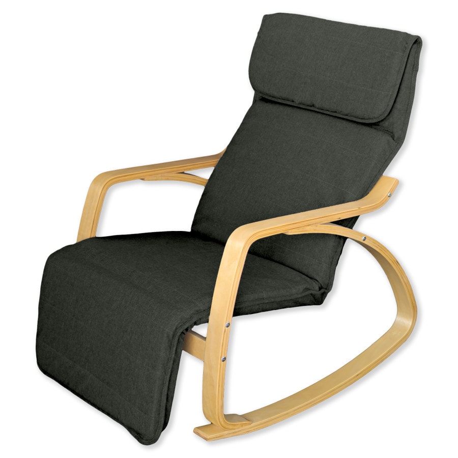 Relax Fauteuil Schommelstoel met Voetsteun Mod. ZEN NATUURLIJK ZWART van Yelloo