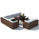 thumbnail of vidaXL 10-tlg. Garten-Lounge-Set mit Auflagen Poly Rattan Braun