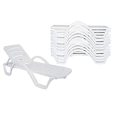 thumbnail of Set van 10 ligstoelen Havana wit