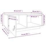 thumbnail of vidaXL Couchtisch Grau 80x50x35,5 cm Massivholz Kiefer