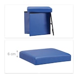 thumbnail of Relaxdays Faltbarer Sitzhocker, Sitzcube mit Stauraum u. Deckel, Fußablage, Sitzwürfel aus Kunstleder, 38x38x38 cm, blau
