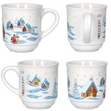 thumbnail of 6x Glühweinbecher 0,2L weiß Weihnachtslandschaft bunt Glühweintassen geeicht