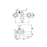 thumbnail of Rubinetto vasca cromato, maniglie tonde