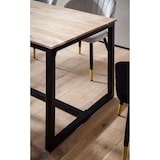 thumbnail of Esszimmertisch 200x100x76 cm Akazie Massivholz Metall Esstisch Loft-Style, Küchentisch mit Metallbeinen, Holztisch Industrial Groß, Speisetisch