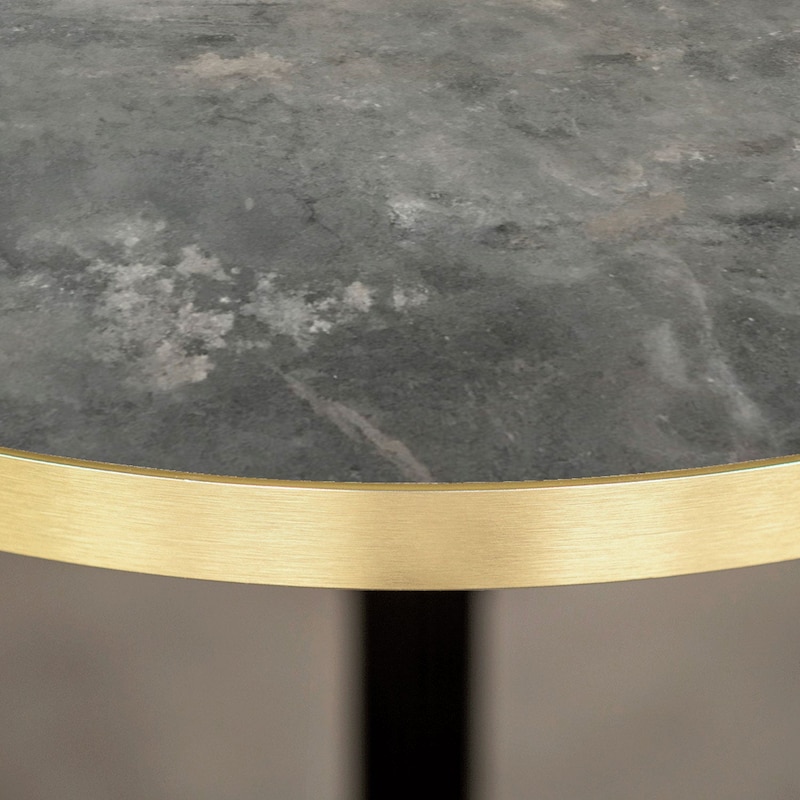 Restootab - Mesa Ø70cm - modelo Round pedra metalizada extremidades ...